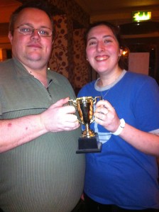Richard Leach winning the Annual Celebrity Mystery Challenge - with Gemma Crader