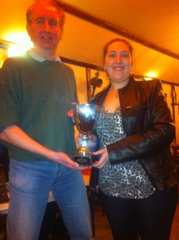 Our chair, Gemma Crader (r) with Trevor Eley of Redbridge - the other joint winners of the Charity Trophy.